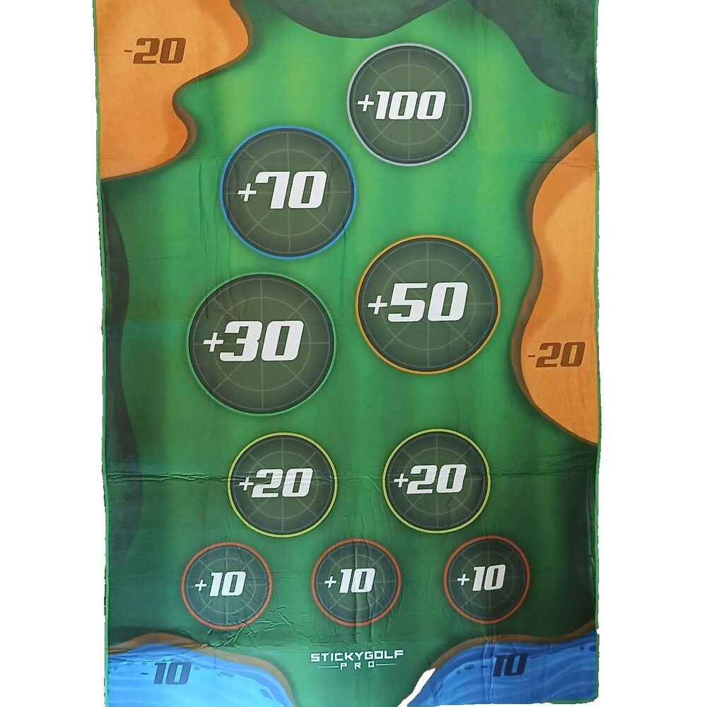Sticky Golf Pro Fun Game 16 Balls Set PUTTING MAT, TARGET GAME MAT Used No Club